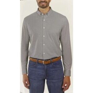 NEW Kirkland Signature Men's M Knit Button Up Shirt Modern Fit Plaid